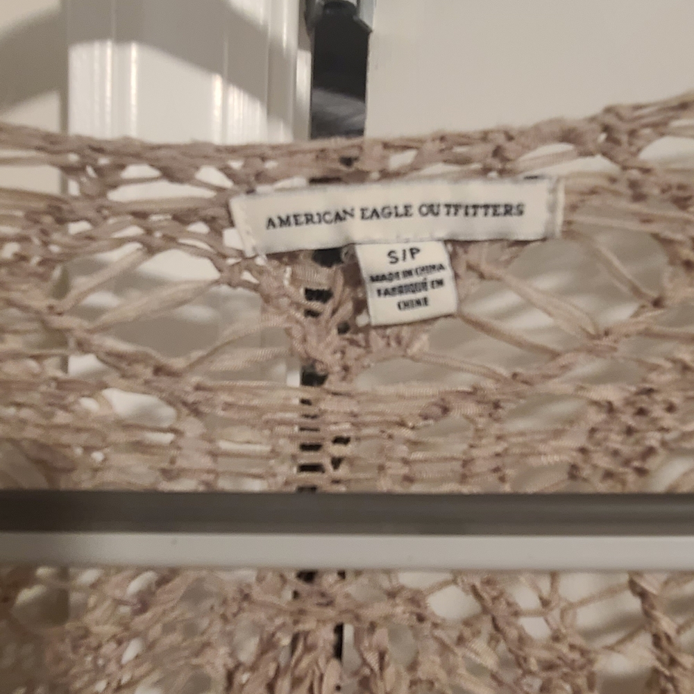 American Eagle Outfitters Beige Crochet Top